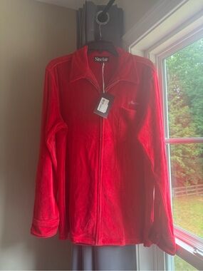 Sinclair Red Men's Zip-Front Sweater Jacket